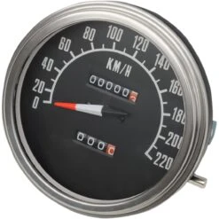 Drag Specialties 5in. Dash Mount Speedometer Km/h - 2:1 Ratio - 68-84 Face - 2210-0346