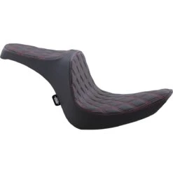 Drag Specialties Predator III 2-Up Seat - Double Diamond - Red - 0802-1440